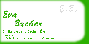 eva bacher business card
